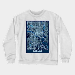 Dallas - United States Peace City Map Crewneck Sweatshirt